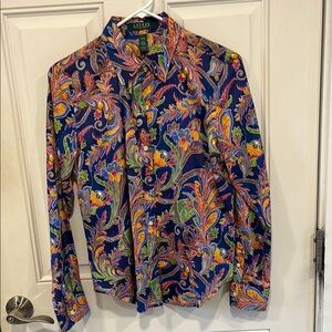 Colorful Paisley Button-Up Shirt